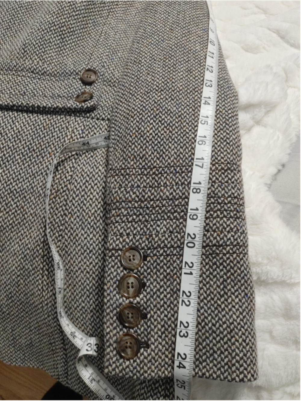 Women's J.Crew Wool Blend Pea Coat Size 6 Grey Brown 6 Button - Picture 10 of 11